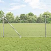 vidaXL Staket med stolpar Silver 1.2 x 25 m Stål