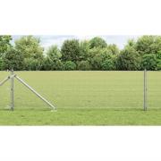 vidaXL Staket med stolpar Silver 0.4 x 50 m Stål