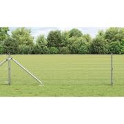 vidaXL Staket med stolpar Silver 0.6 x 50 m Stål