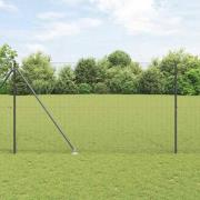 vidaXL Staket med stolpar Grå 1.6 x 10 m Stål