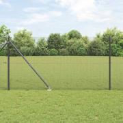vidaXL Staket med stolpar Grå 1.2 x 50 m Stål
