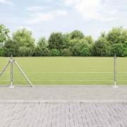 vidaXL Staket med stolpar Silver 0.5 x 10 m Stål