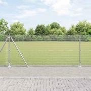 vidaXL Staket med stolpar Silver 1 x 10 m Stål