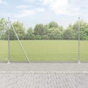 vidaXL Staket med stolpar Silver 1.6 x 10 m Stål