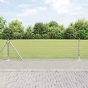 vidaXL Staket med stolpar Silver 0.4 x 25 m Stål