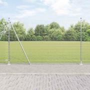 vidaXL Staket med stolpar Silver 1.4 x 50 m Stål