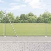 vidaXL Staket med stolpar Silver 1.6 x 50 m Stål