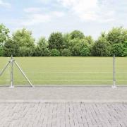 vidaXL Staket med stolpar Silver 0.5 x 100 m Stål