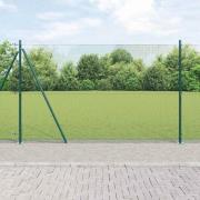 vidaXL Staket med stolpar Grön 1.5 x 50 m Stål