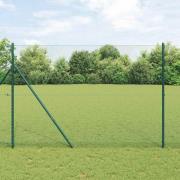 vidaXL Staket med stolpar Grön 1.5 x 10 m PVC-belagd stål