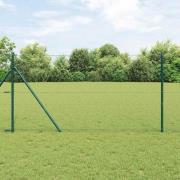 vidaXL Staket med stolpar Grön 1.2 x 50 m PVC-belagd stål