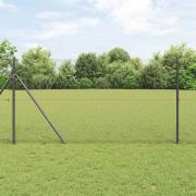 vidaXL Staket med stolpar Grå 1.4 x 10 m PVC-belagd stål