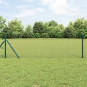 vidaXL Staket med stolpar Grå 0.8 x 100 m PVC-belagd stål