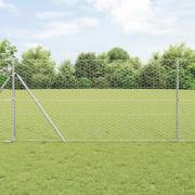 vidaXL Staket med stolpar Silver 1.4 x 10 m PVC-belagd stål