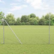 vidaXL Staket med stolpar Silver 1.6 x 25 m PVC-belagd stål