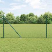 vidaXL Staket med stolpar Grön 1.2 x 25 m PVC-belagd stål