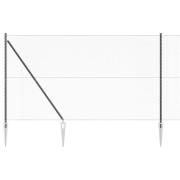 vidaXL Staket med stolpar Grå 1.6 x 25 m PVC-belagd stål