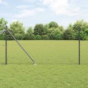 vidaXL Staket med stolpar Grå 1.4 x 50 m PVC-belagd stål