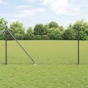 vidaXL Staket med stolpar Grå 1.2 x 100 m PVC-belagd stål