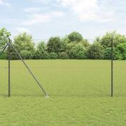 vidaXL Staket med stolpar Grå 1.6 x 100 m PVC-belagd stål