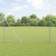 vidaXL Staket med stolpar Silver 1.5 x 25 m PVC-belagd stål