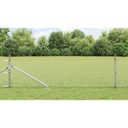 vidaXL Staket med stolpar Silver 0.5 x 50 m PVC-belagd stål