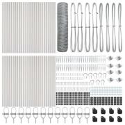 vidaXL Staket med stolpar Silver 0.8 x 100 m PVC-belagd stål