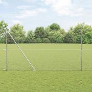 vidaXL Staket med stolpar Silver 1.5 x 100 m PVC-belagd stål