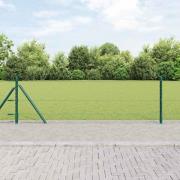 vidaXL Staket med stolpar Grön 0.6 x 100 m PVC-belagd stål