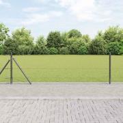 vidaXL Staket med stolpar Grå 0.4 x 10 m PVC-belagd stål