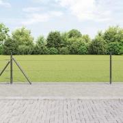 vidaXL Staket med stolpar Grå 0.5 x 10 m PVC-belagd stål