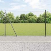 vidaXL Staket med stolpar Grå 1.4 x 10 m PVC-belagd stål