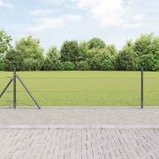 vidaXL Staket med stolpar Grå 0.4 x 100 m PVC-belagd stål