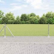 vidaXL Staket med stolpar Silver 0.6 x 10 m PVC-belagd stål