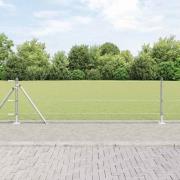 vidaXL Staket med stolpar Silver 0.5 x 25 m PVC-belagd stål