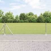 vidaXL Staket med stolpar Silver 0.5 x 50 m PVC-belagd stål