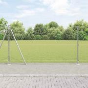 vidaXL Staket med stolpar Silver 1.2 x 50 m PVC-belagd stål