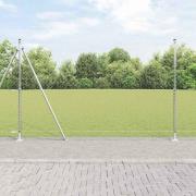 vidaXL Staket med stolpar Silver 1.5 x 50 m PVC-belagd stål