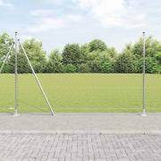 vidaXL Staket med stolpar Silver 1.5 x 50 m PVC-belagd stål