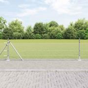 vidaXL Staket med stolpar Silver 0.4 x 100 m PVC-belagd stål
