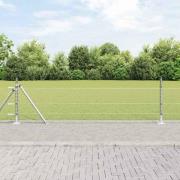 vidaXL Staket med stolpar Silver 0.5 x 100 m PVC-belagd stål