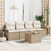 vidaXL Trädgårdsoffset 5 pcs Beige och gräddfärgad 55 x 55 x 37 cm