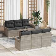 vidaXL Trädgårdsoffset 7 pcs Ljusgrå och mörkgrå 55 x 55 x 37 cm