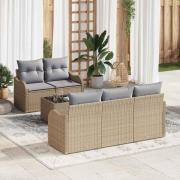 vidaXL Trädgårdsoffset med kudde 6 pcs Beige och Grå 55 x 55 x 37 cm