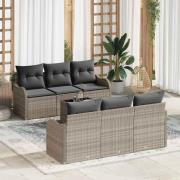 vidaXL Trädgårdsoffset 7 pcs Ljusgrå, Mörkgrå 55 x 55 x 37 cm