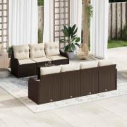 vidaXL Trädgårdsoffset 8 pcs Brun, krämfärgad 55 x 55 x 37 cm