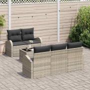 vidaXL Trädgårdsoffset 6 pcs Ljusgrå och mörkgrå 55 x 55 x 37 cm