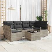 vidaXL Trädgårdsoffset Manuell 7 pcs Ljusgrå, Mörkgrå 55 x 55 x 37 cm
