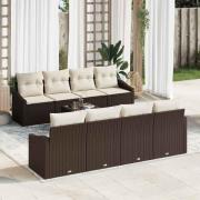 vidaXL Trädgårdsoffset Manuell 7 pcs Brun, krämfärgad 55 x 55 x 37 cm