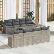 vidaXL Trädgårdsoffset 7 pcs Ljusgrå och mörkgrå 55 x 55 x 37 cm